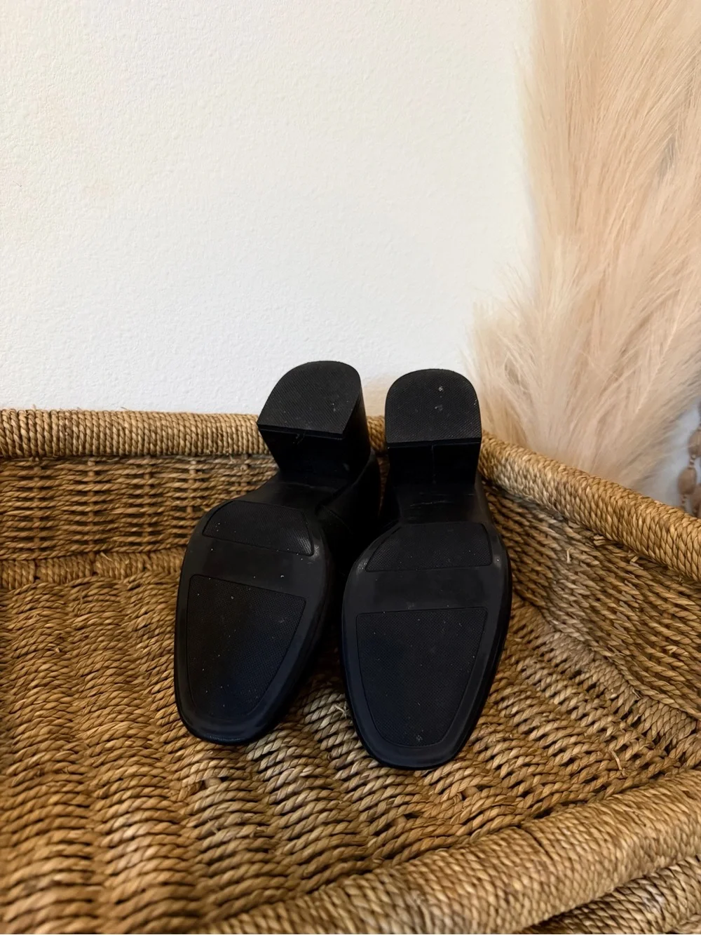 Lauren Conrad Women’s Black Square Toe Ankle Strap Buckle Pumps Size 7